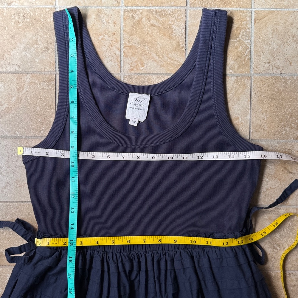 Cinq a Sept Midi Dress Akira Sleeveless Ribbed Knit Scoopneck Pintuck Skirt Mixy - Picture 13 of 16